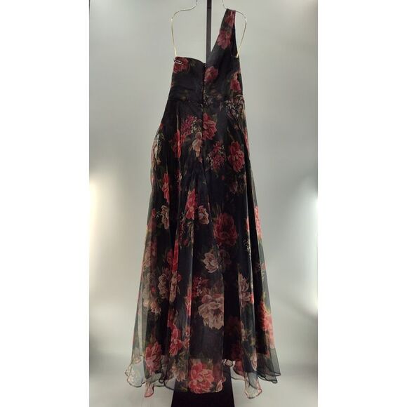 Lulus Women Truly Extraordinary Organza One-Shoulder Maxi Dress Black M - Picture 3 of 3